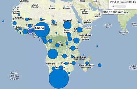 PKB krajów Afryki subsaharyjskiej za 2011r.